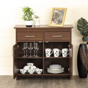 Woodridge Textured Storage Cabinet - Brown