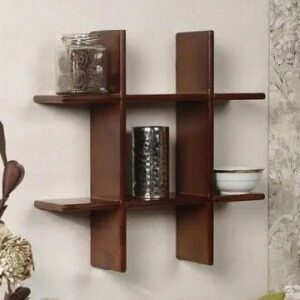 Adscart Wood Wall Shelf in Brown Color