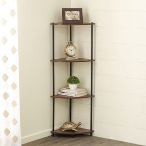 Brown plywood 4 Tier Corner Shelf