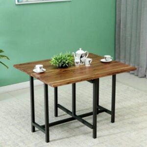 Dining table foldable Bryant Solid Wood Foldable 4 Seater Dining Cum Console Tab