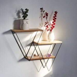 Grista V shape Decorative Metal Wall Shelf