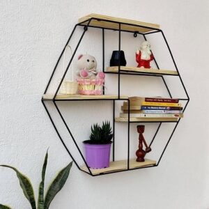 Grista Hexim Decorative Metal Wall Shelf