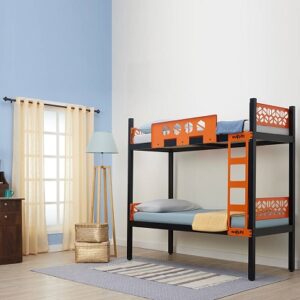 Gemini Metal Bunk Bed Single (Orange and Black)