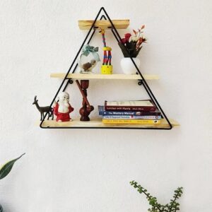 Grista Triangle 3 tier Decorative Metal Wall Shelf