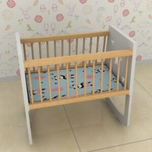 Star Baby Birch Wood Cradle in Natural Birch