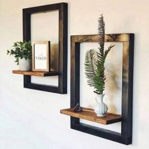 Floating shelf in a frame