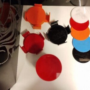 Cup Coasters round shape colour black red orange white sky blue