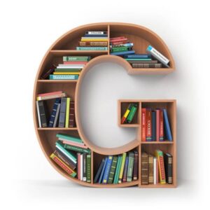 Alphabet G book shelf