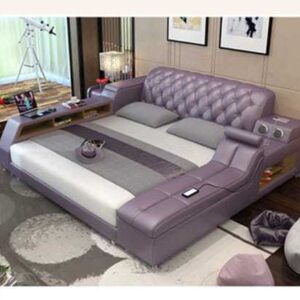 Smart Ultra Modern Luxury Bed With couch Color Purple