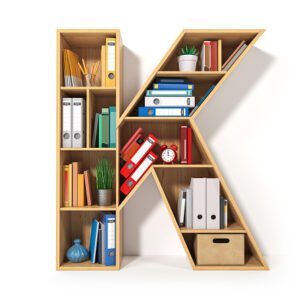 Alphabet K book shelf