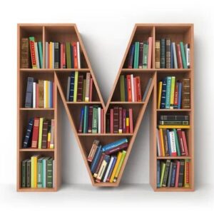 Alphabet M book shelf