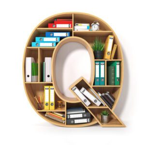 Alphabet Q book shelf