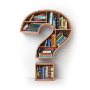 Question mark  ? book shelf