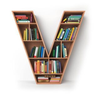 Alphabet V  book shelf