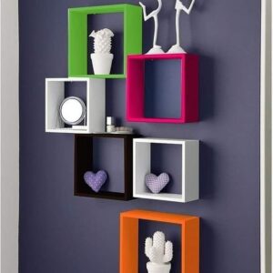 Wood Floating Shelves for Wall Storage Flowerpot