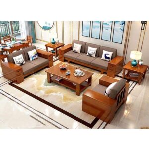 Sheesham Wood 6 Seater Sofa Set for Living Room