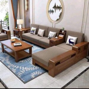 Wooden 5 Seater Sofa Set