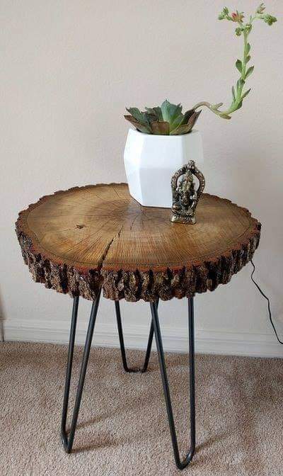 ADSCART Pine Wood Slab Coffee Table