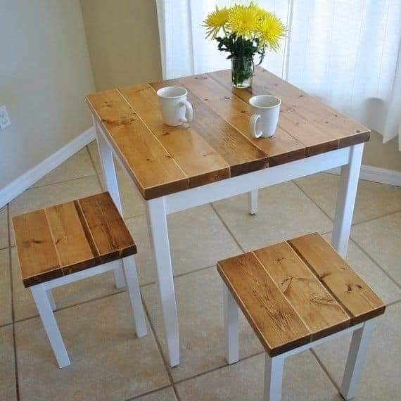 Farmhouse Breakfast Table Open Dining Table and Chairs