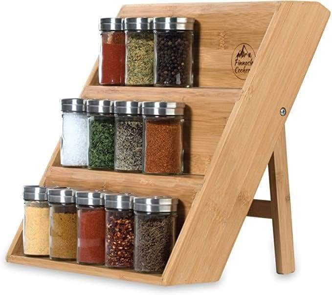 ADS Spice Rack Counter top Eco Friendly Pinewood Rack