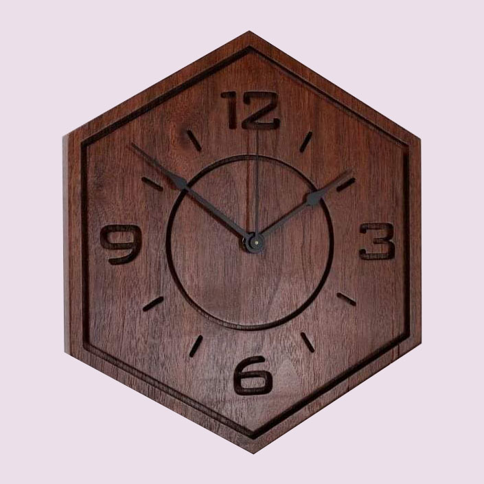 ADS Wooden Mechanical Wall Clock Without  Frame for Home, Office, Living