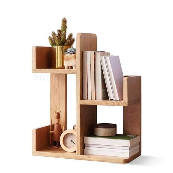 ADS Modern Book Shelf Cactus-Shaped Full Oak Bookshelf, Can Store Books/Photo Frames/Decorative  Items Bookcase Shelf