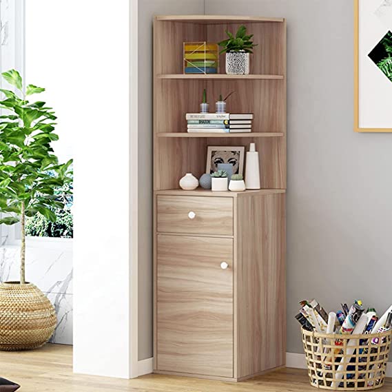 corner cabinet with drawer triangle side storage rack book