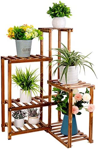 ADS corner plant stand 6 tier wooden shelf garden